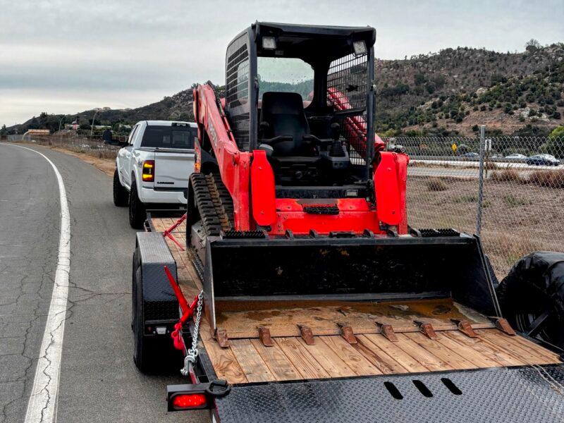 Car secured on trailer
