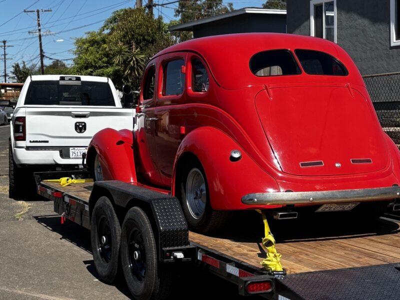 Trailer at delivery location