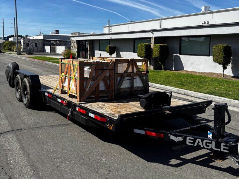 Trailer with car loaded