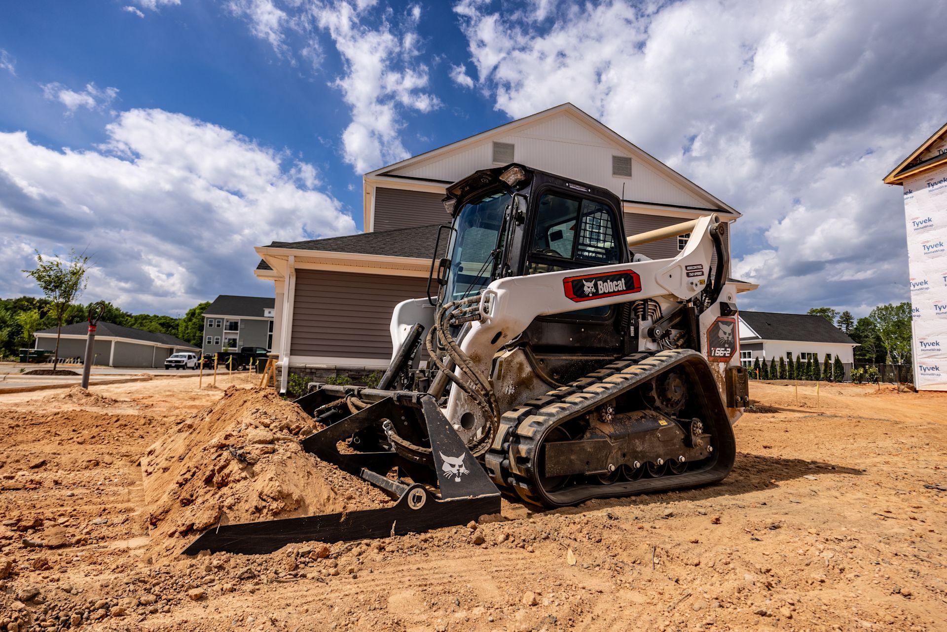 Bobcat T66 grading a new home site